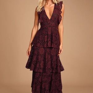 burgundy maxi dress